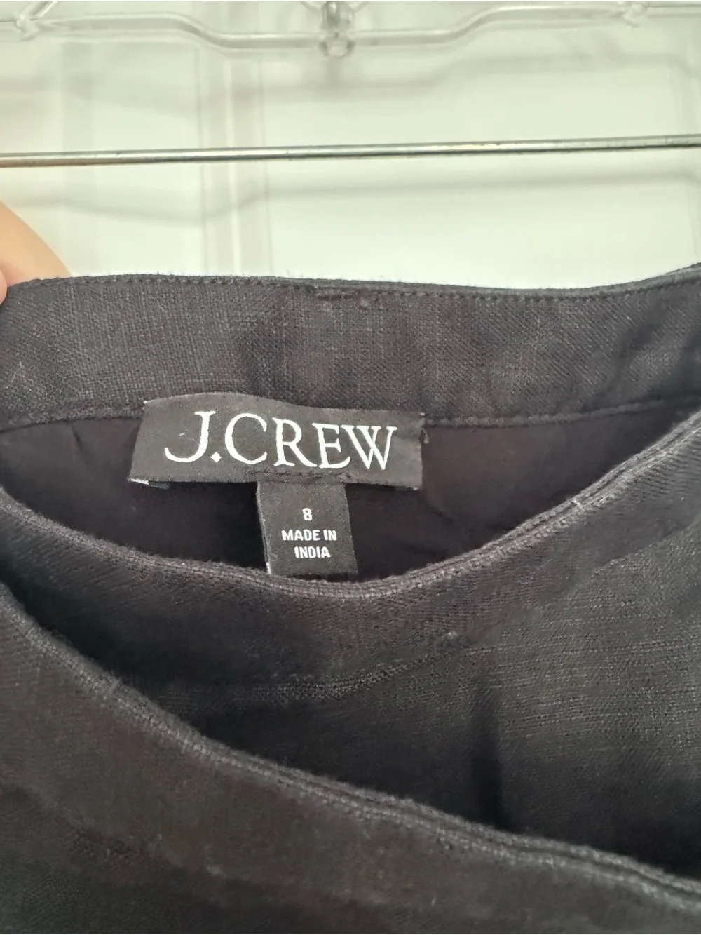 J.Crew Black Linen Wrap Skirt 8 NWOT
